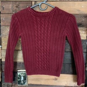 Boys knit sweater. Burgundy and very soft. Size 8.